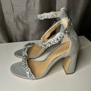 BADGLEY MISCHKA 6.5 JEWEL HIGH HEEL SANDAL